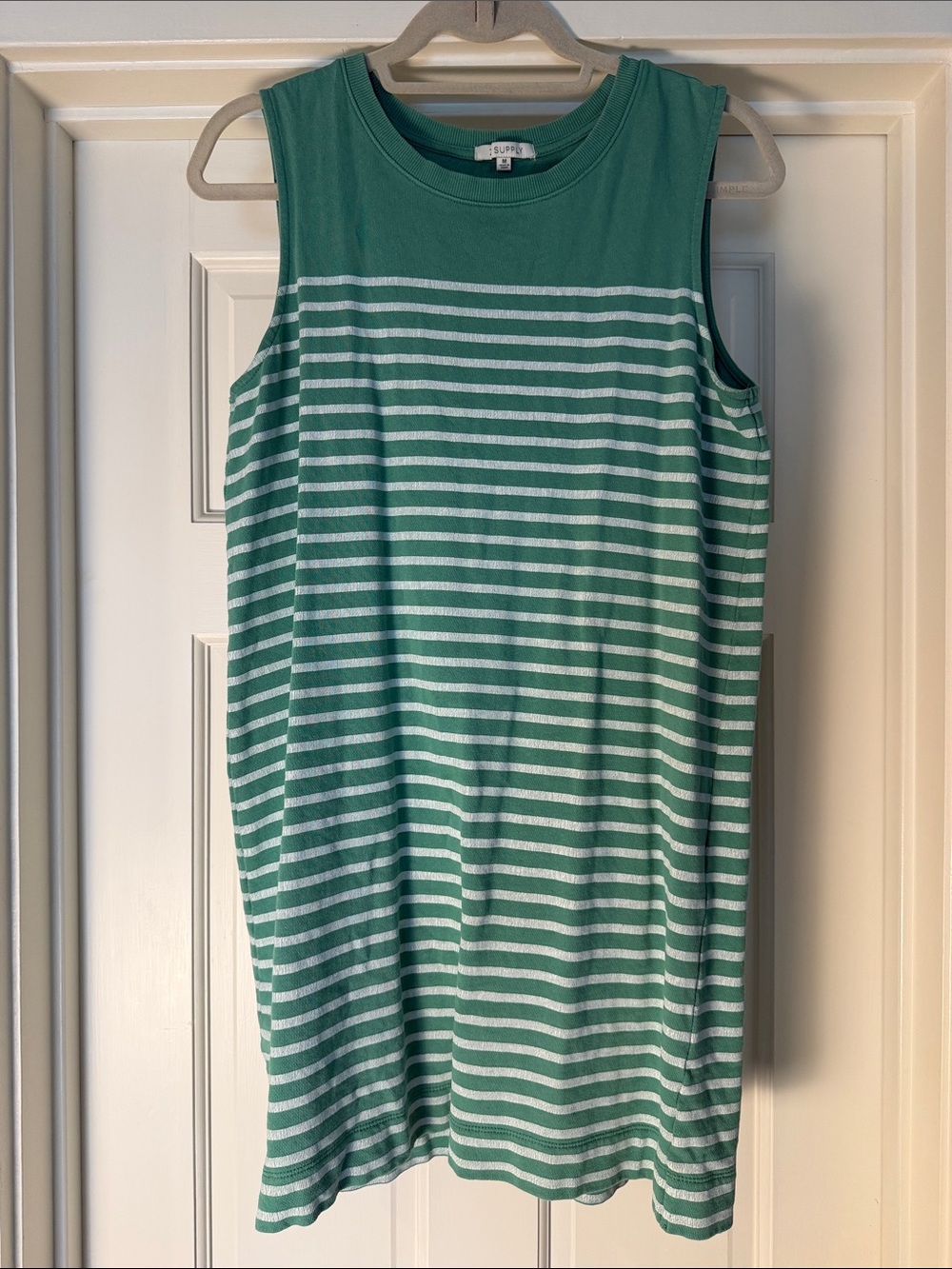 Z Supply Green and White Striped Sleeveless Casual Dress - Picture 1 of 6
